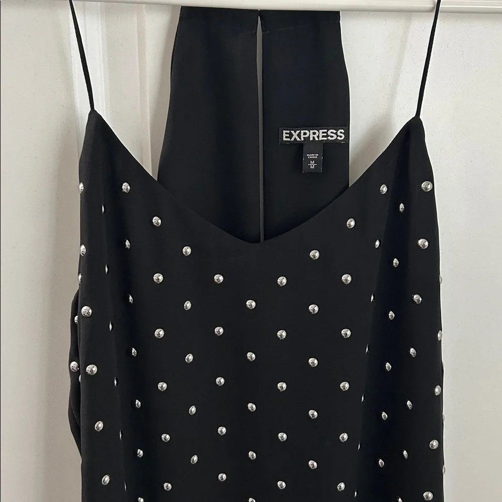 EXPRESS Black Silver Stud Racerback Cami Tank Top - Picture 2 of 7